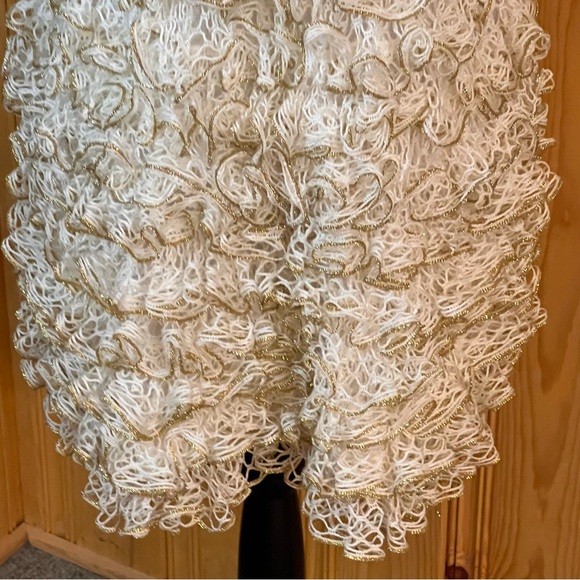 My Beachy Side Cream Hand Crochet Ruffled Mini Dress Sz-S/M - Picture 3 of 10
